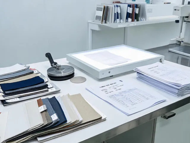 Textile lab review bench